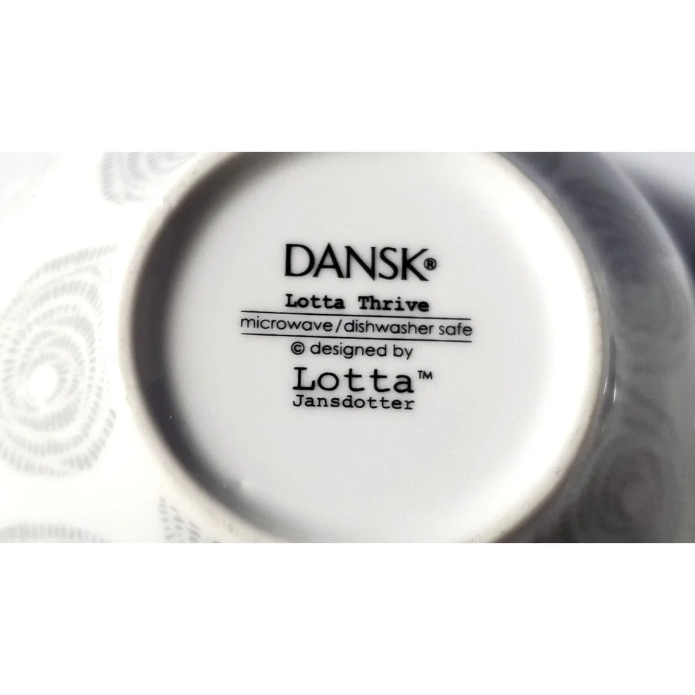 DANSK Soup Cereal Bowls Lotta Thrive Grey by‎ Lotta Jansdotter QTY 2